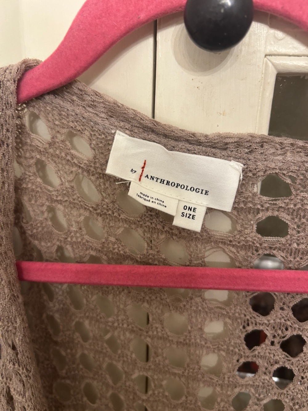 Anthropologie Taupe Open Weave Duster Cardigan - Picture 2 of 3